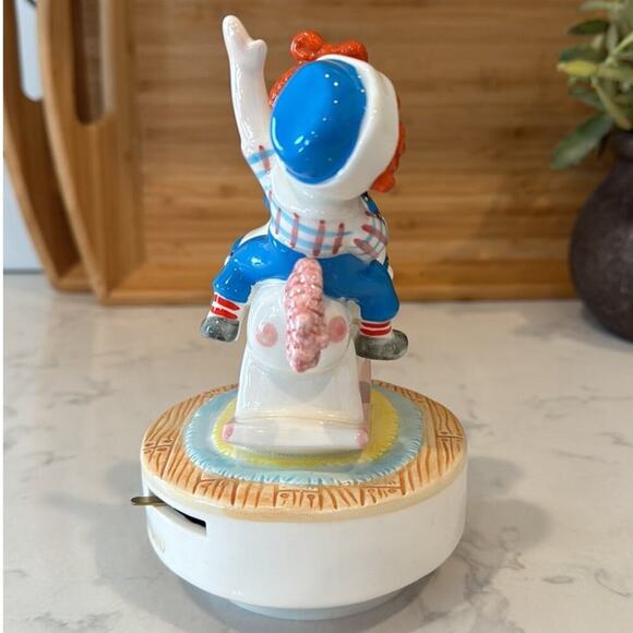 Vintage Raggedy Ann and Andy rocking rodeo horse music box Schmid #600 1982 - Picture 6 of 9